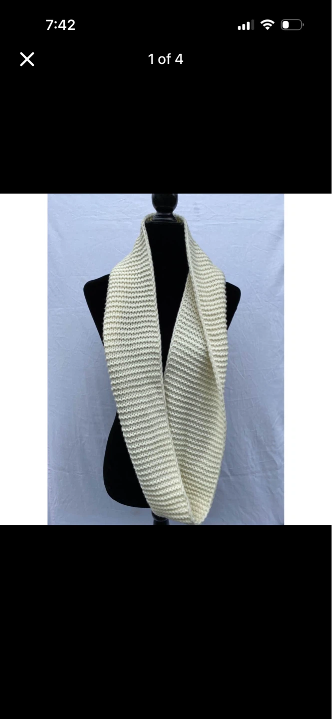 Ivory Knit Infinity Scarf