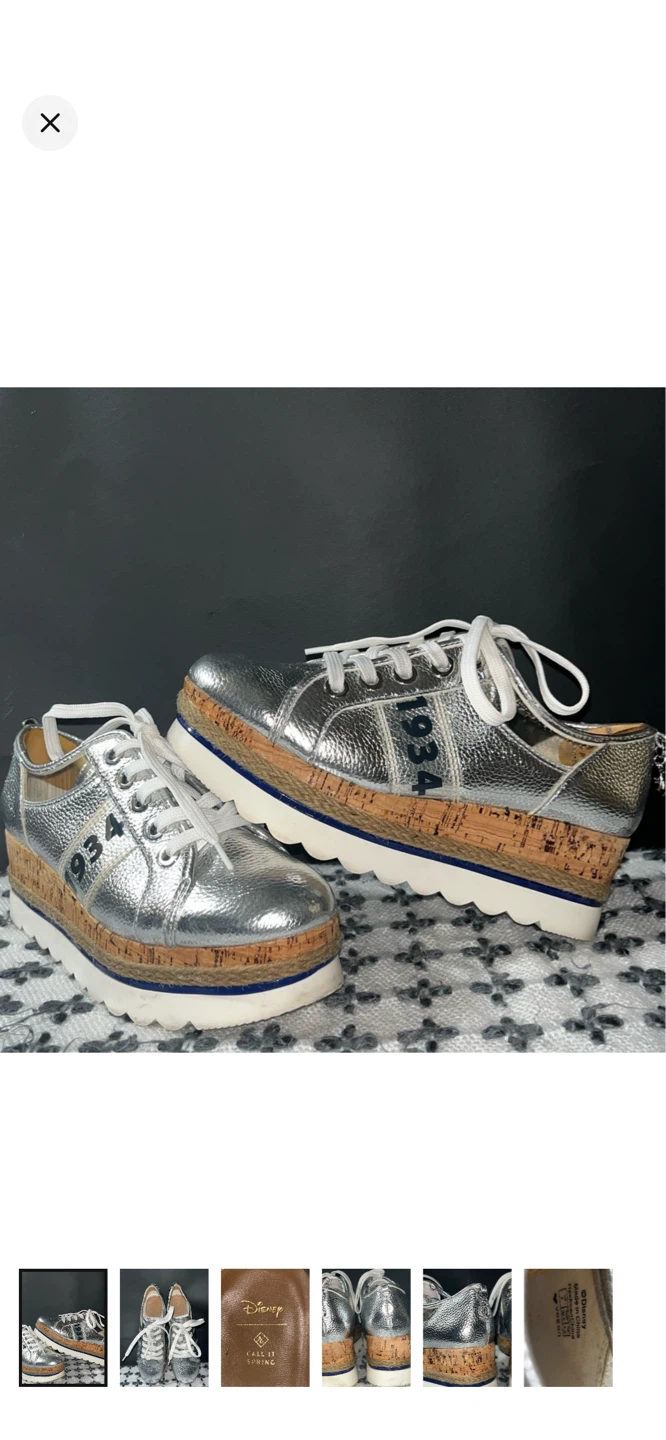 Call It Spring x Disney Silver Platform Sneakers