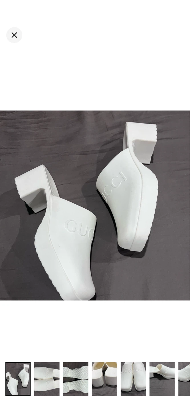 White Gucci Slides Sandals