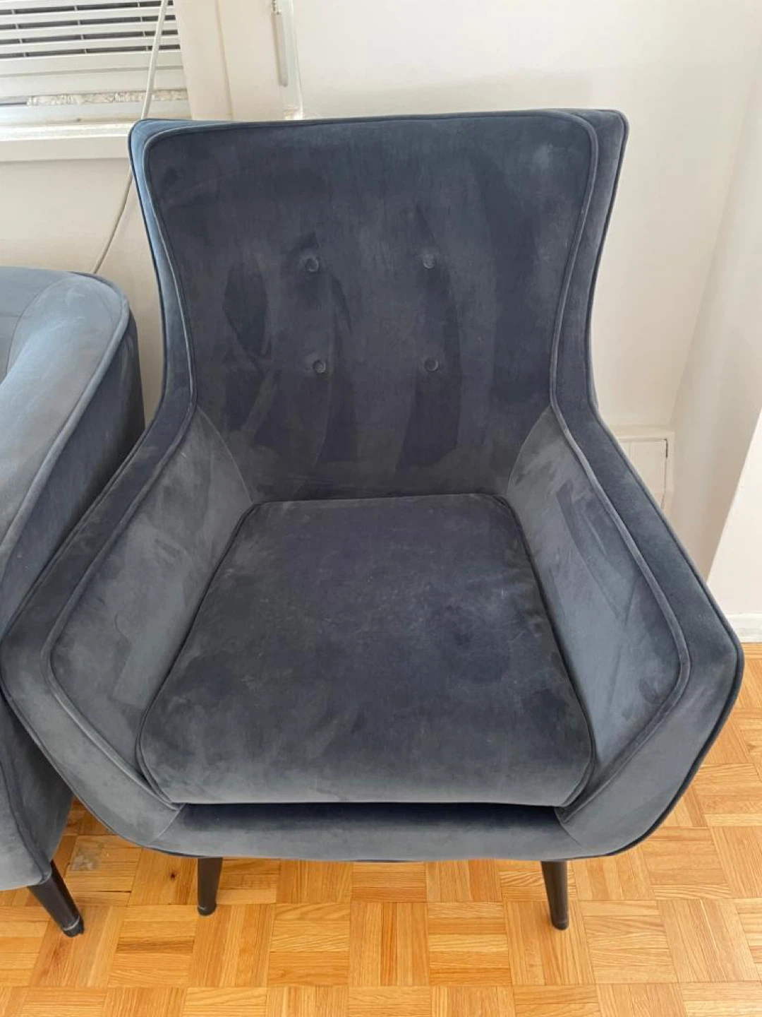 Velvet Accent Chair - Grey (2 sets )