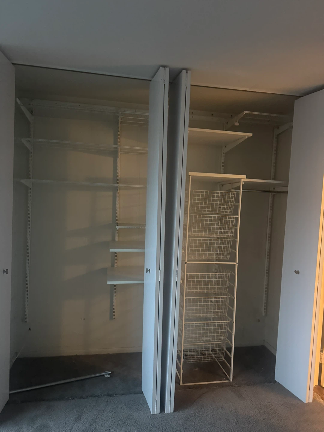 White Wire Closet Shelving and Drawer System