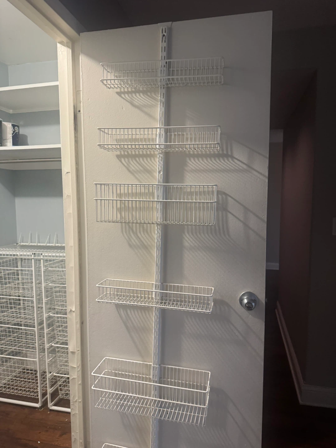 White Wire Door Rack with 5 Baskets