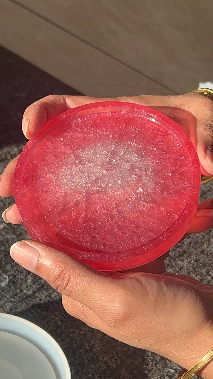 Pink Glitter Resin Coaster - photo 2