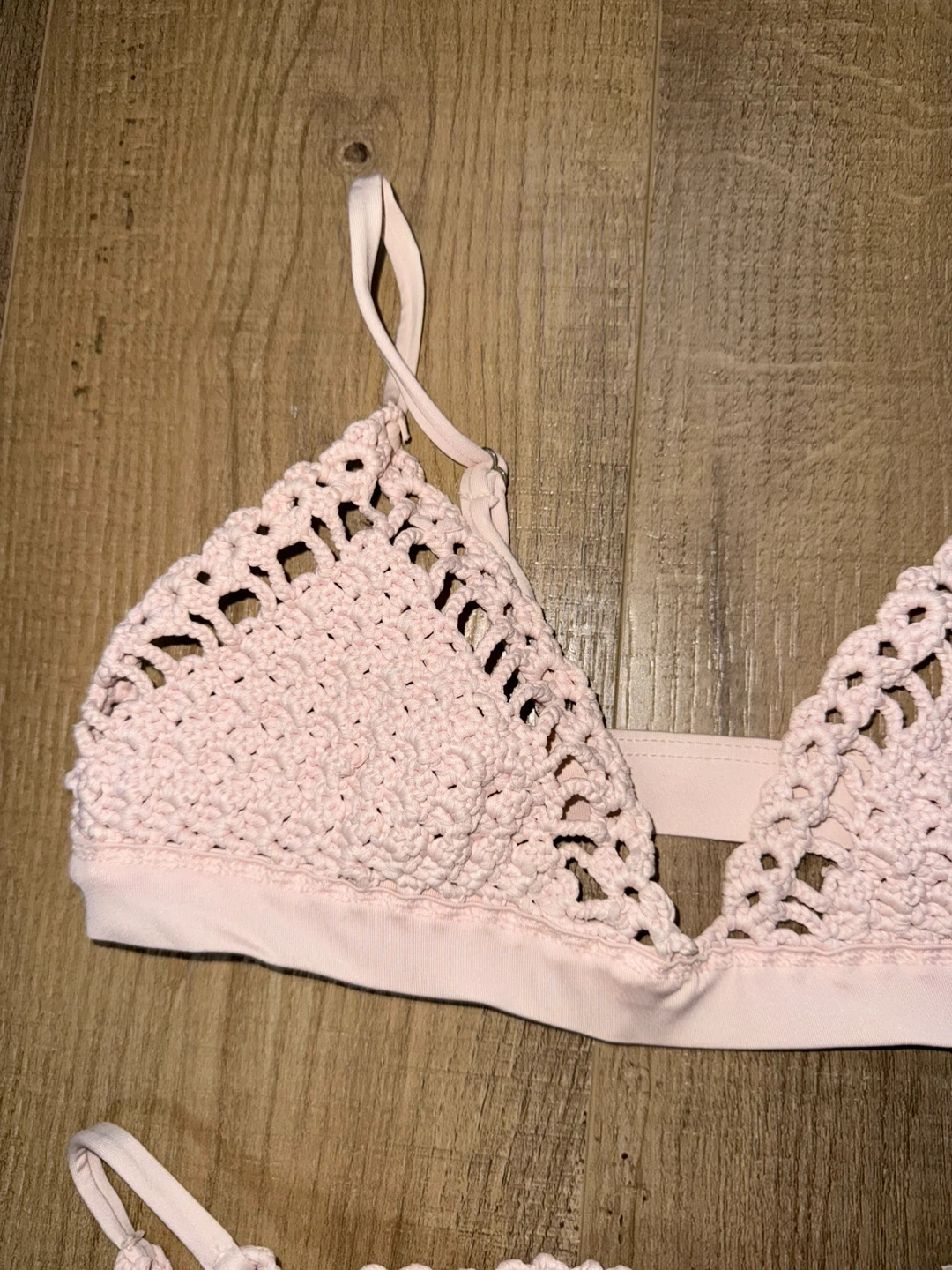Frankie’s bikinis crochet bikini set in dusty pink colour - photo 2