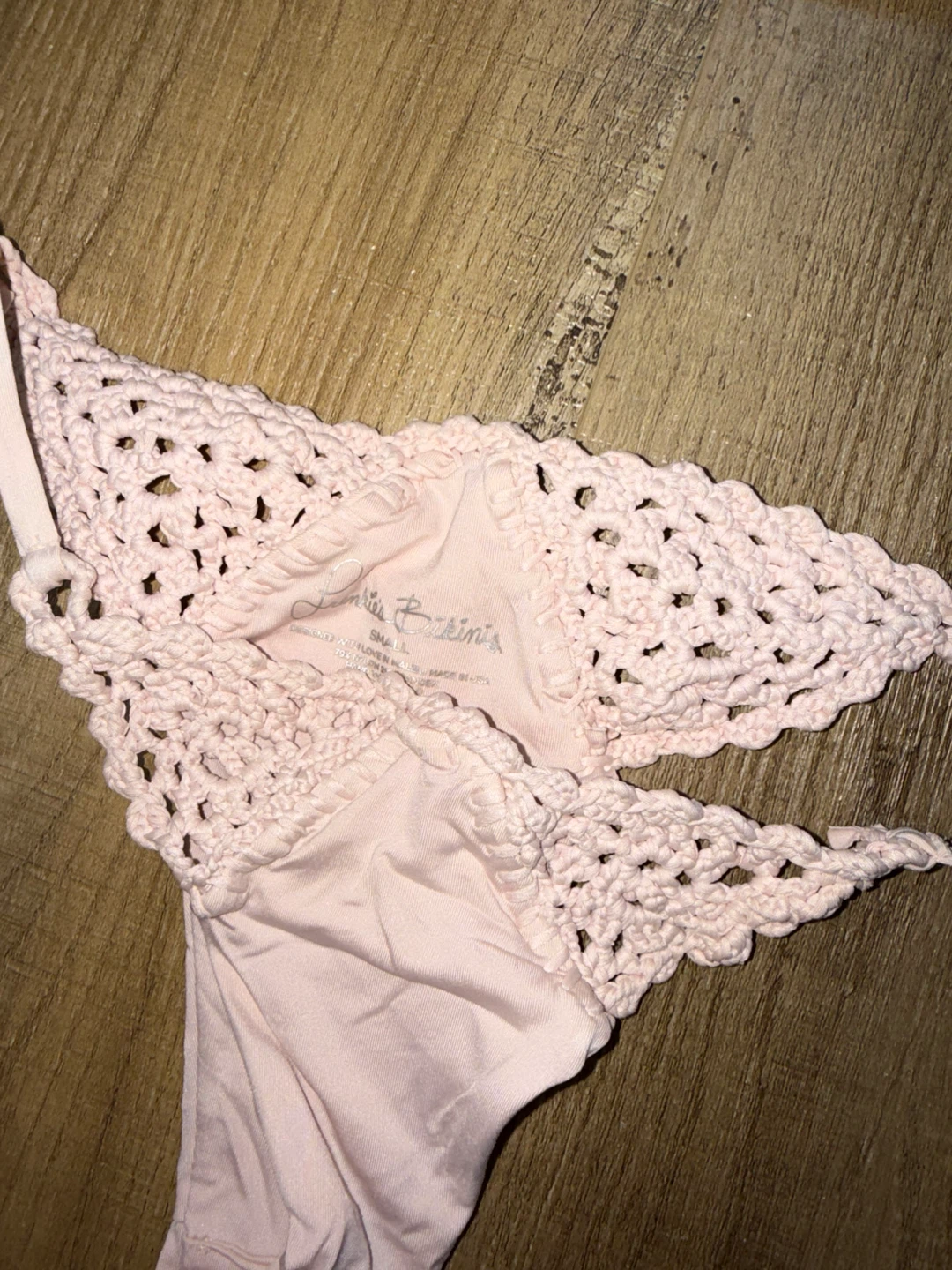 Frankie’s bikinis crochet bikini set in dusty pink colour - photo 3