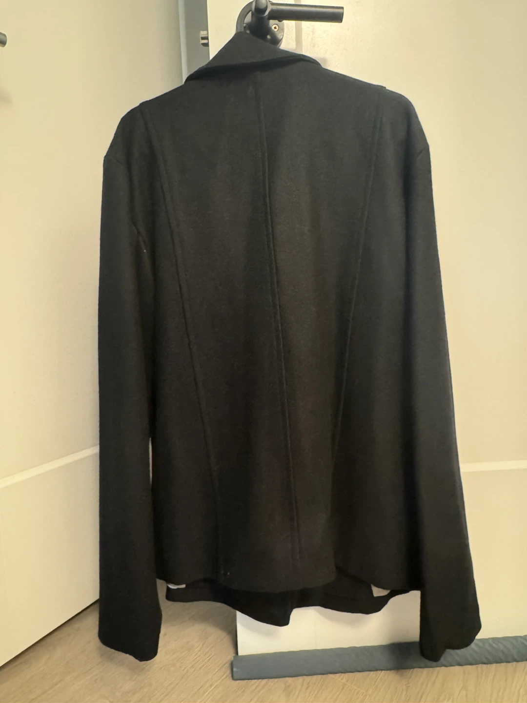 Men's Black Wool Blend Peacoat - photo 2