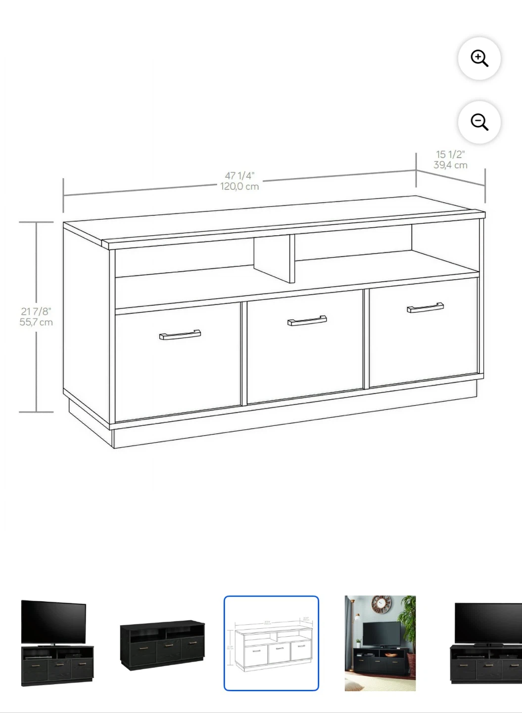 MOVING SALE- Black 3-Door TV Console - photo 3