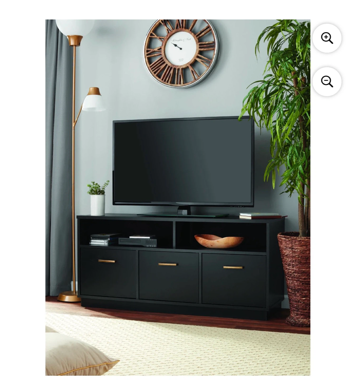 MOVING SALE- Black 3-Door TV Console