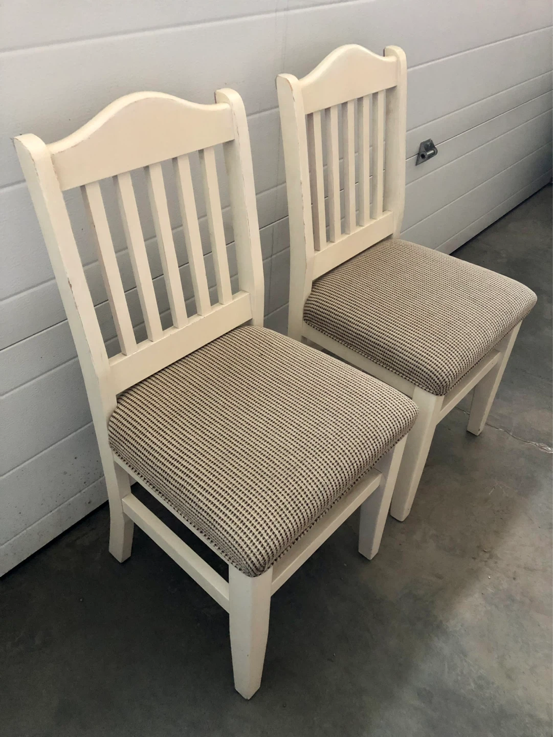Cream Upholstered Dining Chairs - Set of 2