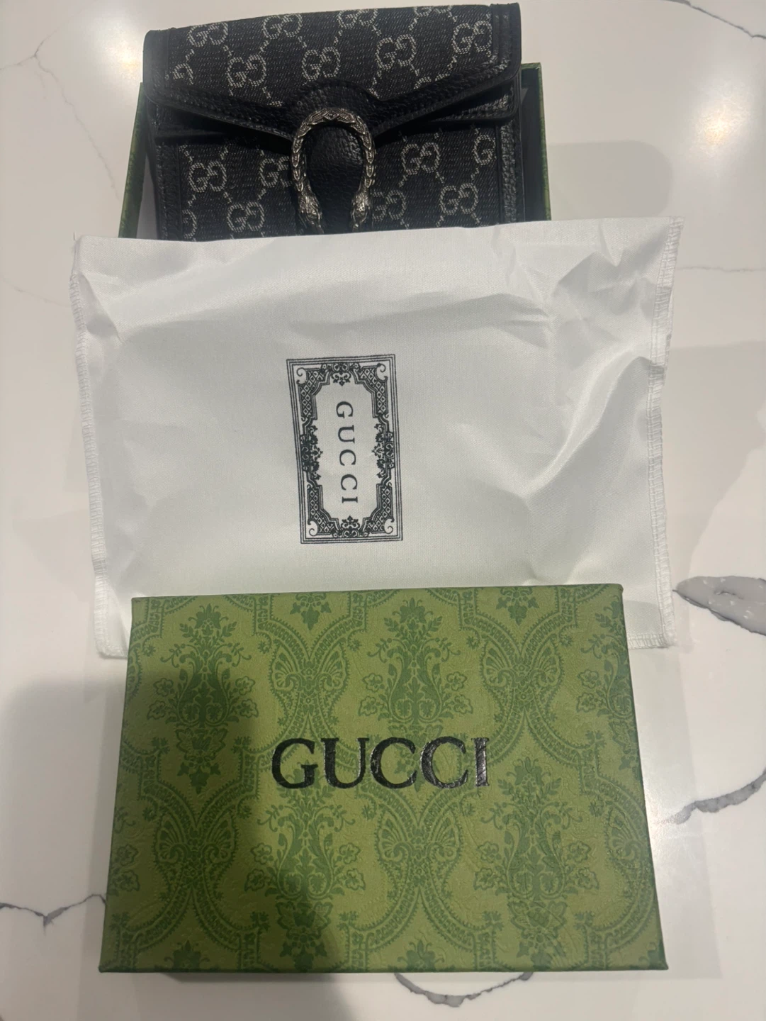 Gucci Dionysus Wallet on Chain Black GG Canvas