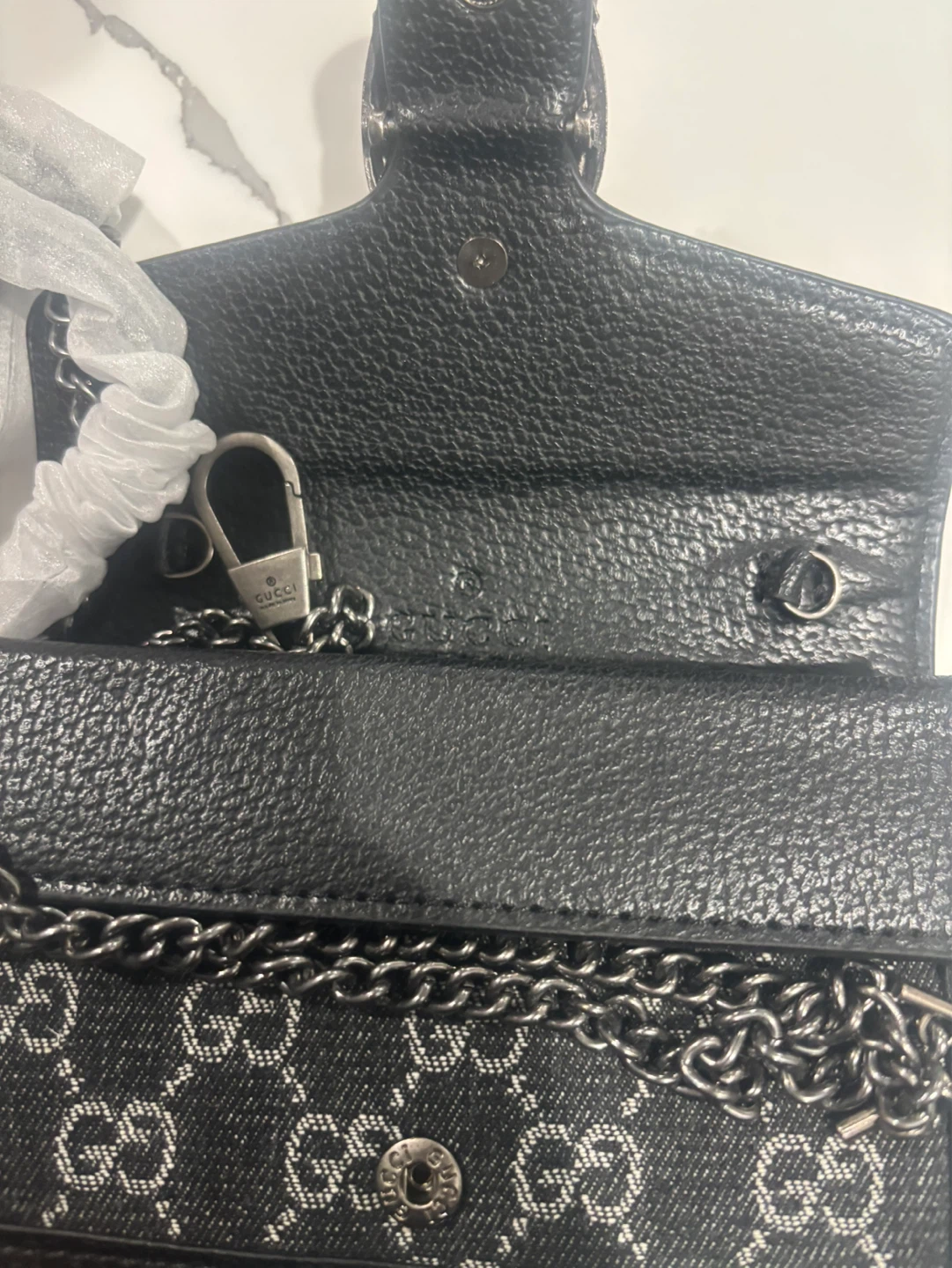 Gucci Dionysus Wallet on Chain Black GG Canvas - photo 4