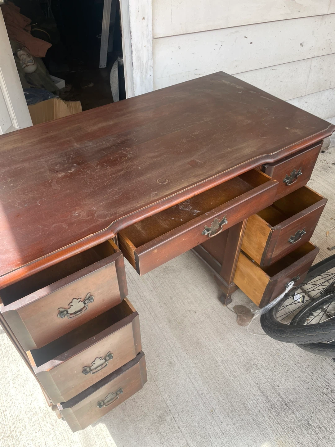 Vintage Wood Writing Desk - photo 4