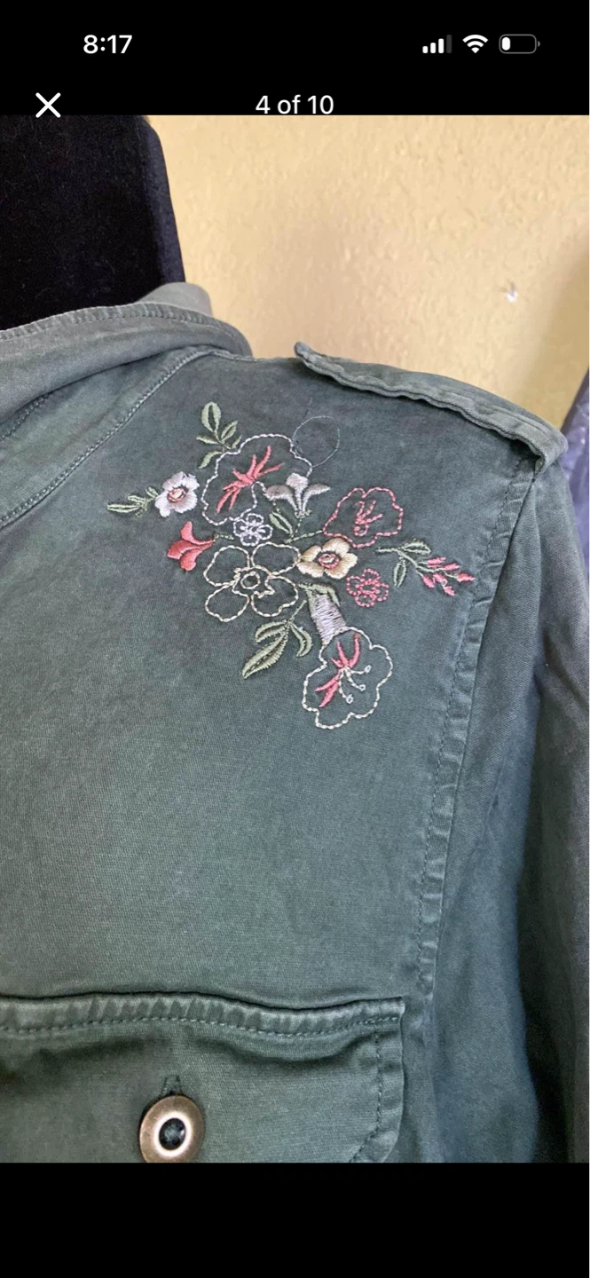 Love & Legend button Down Jacket With Floral Embroidery - photo 4