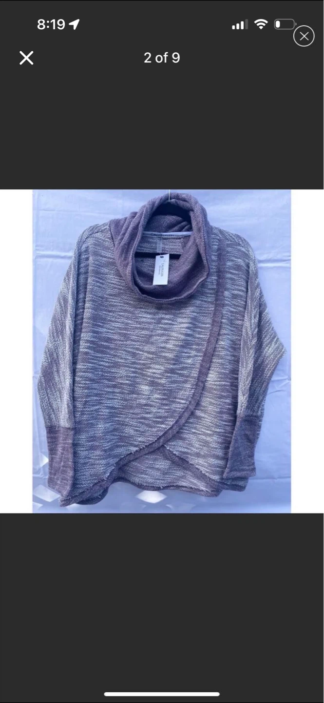 Calvin Klein CowlNeck Tulip-Hem Purple Sweat Shirt New - photo 2