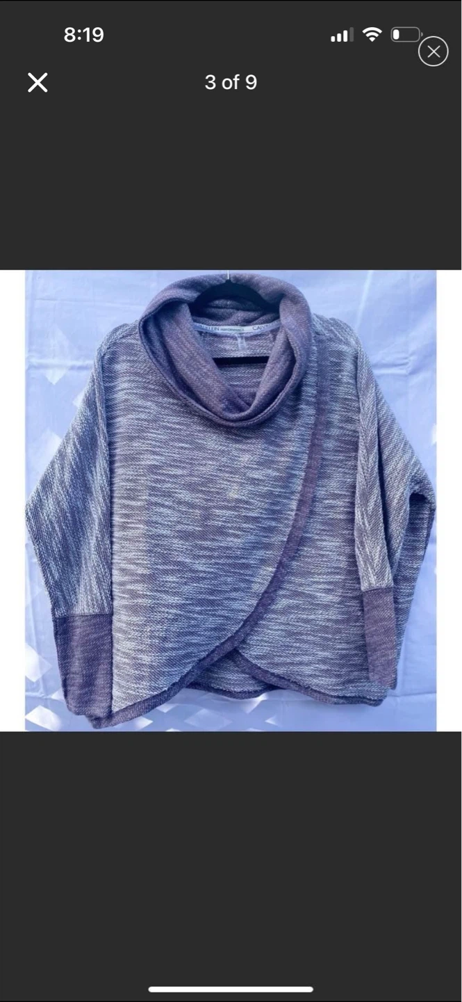 Calvin Klein CowlNeck Tulip-Hem Purple Sweat Shirt New - photo 3