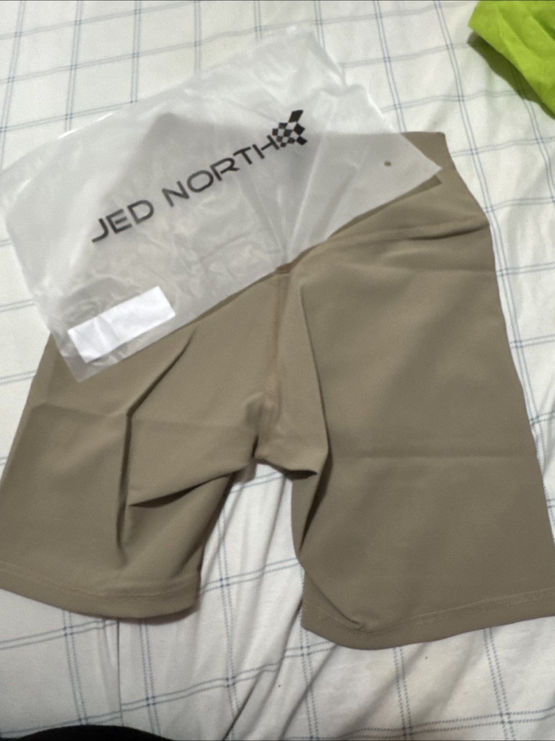 JED NORTH Ribbed Bike Shorts Khaki - size S