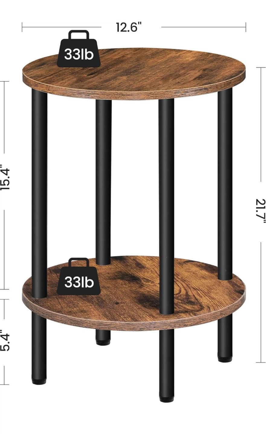 Set of 2 Round Side End Tables - photo 2