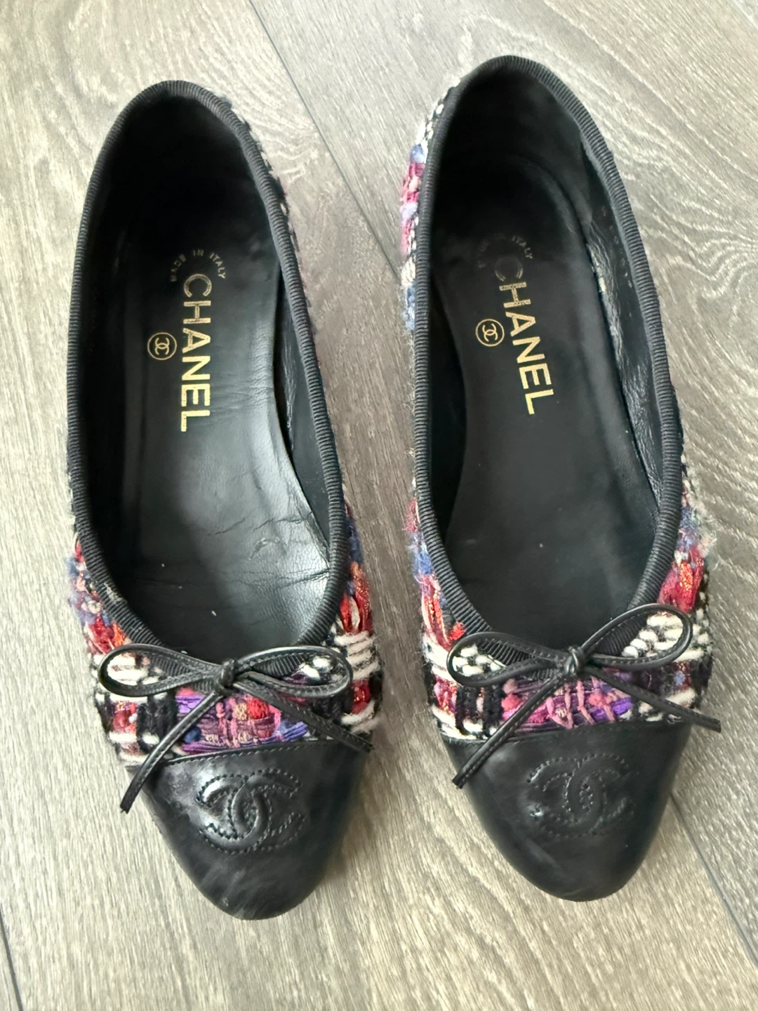 Authentic Chanel Tweeds Ballet Flats 36.5
