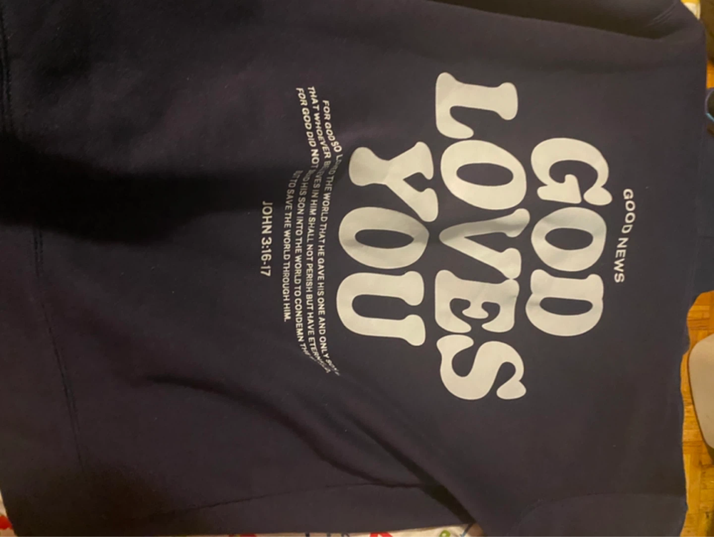 Navy Blue Hoodie - God Loves You - photo 3