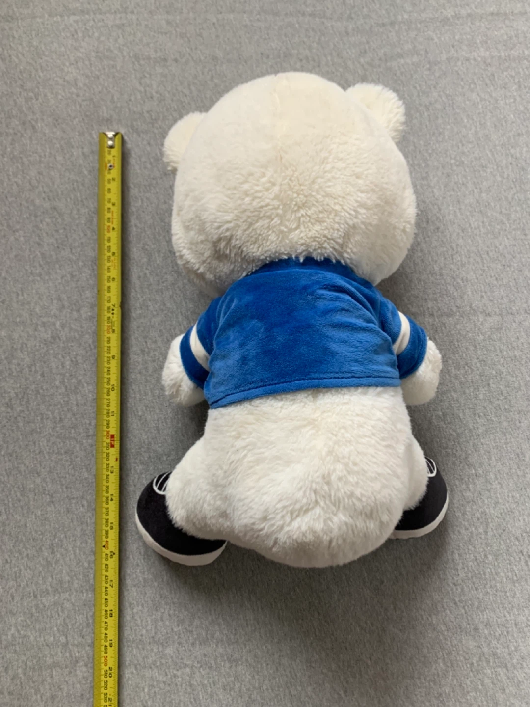 White Teddy Bear with Blue Drew Hockey Jersey - photo 2