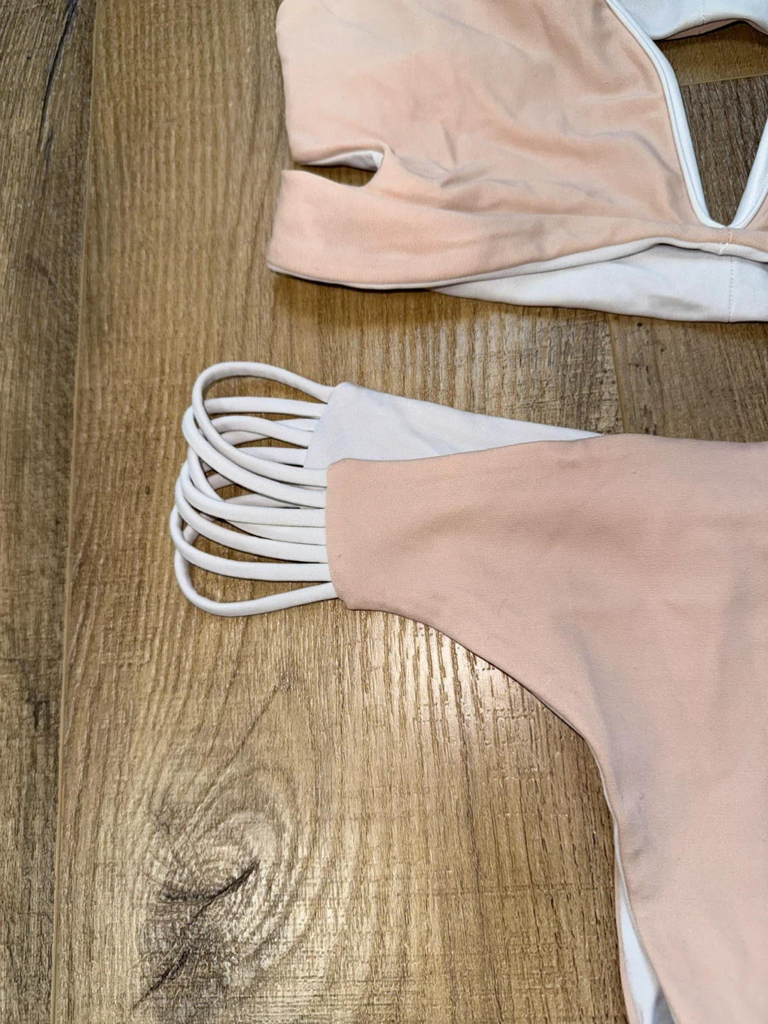 Women's Bikini Set - Peach/light pink and White - photo 2