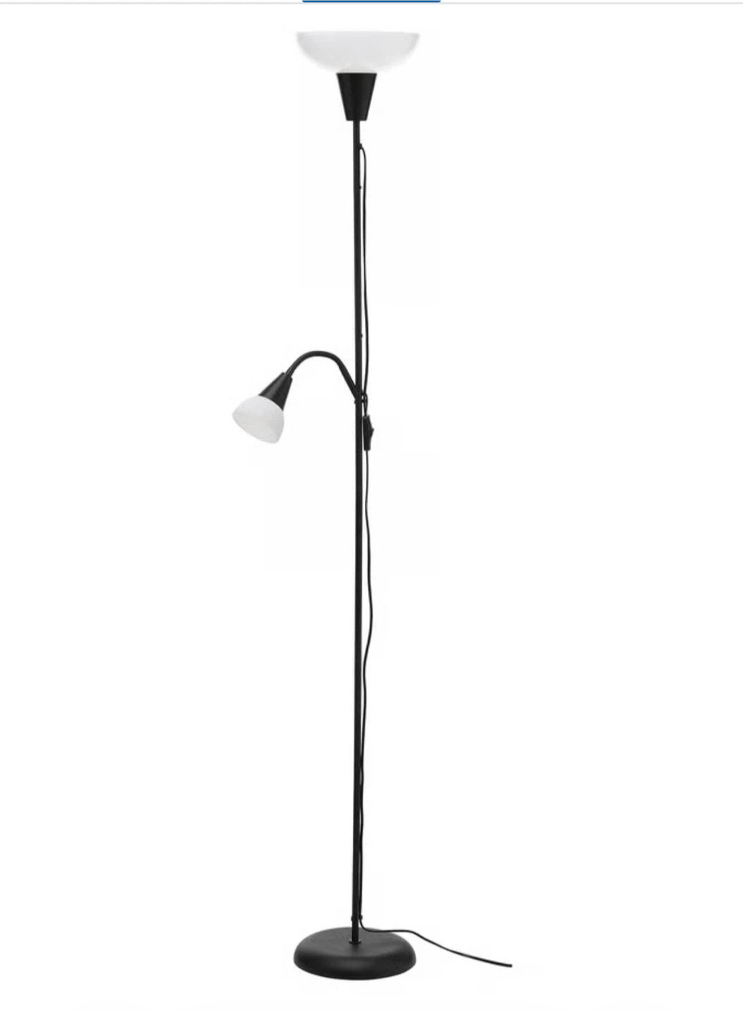Black Dual Head Floor Lamp with Adjustable Arms full set