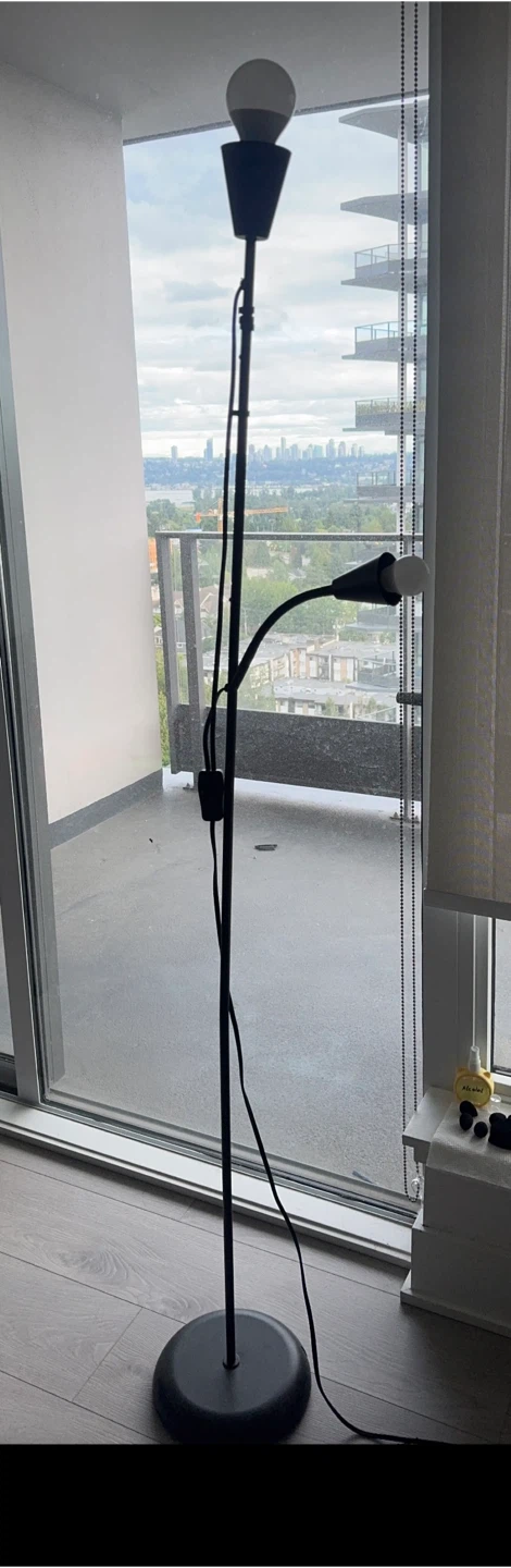 Black Dual Head Floor Lamp with Adjustable Arms full set - photo 2