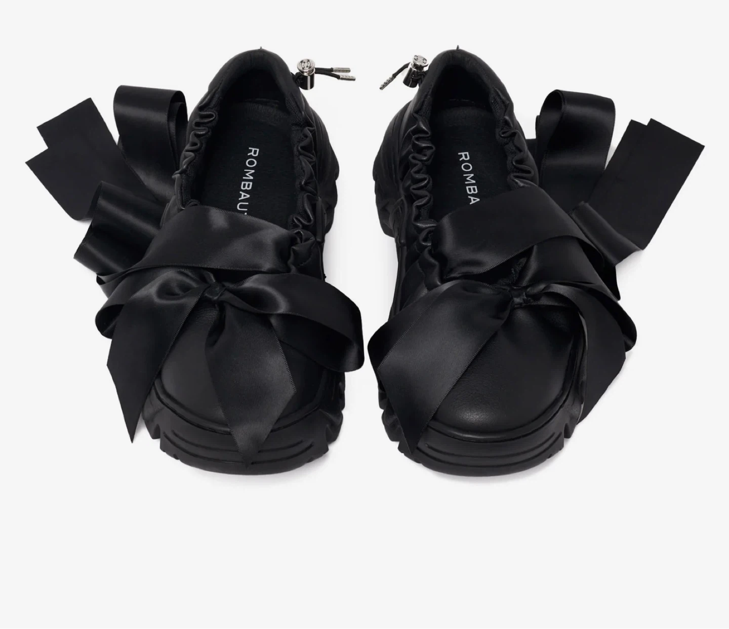 ROMBAUT Black Satin Ribbon Platform Sneakers - photo 2