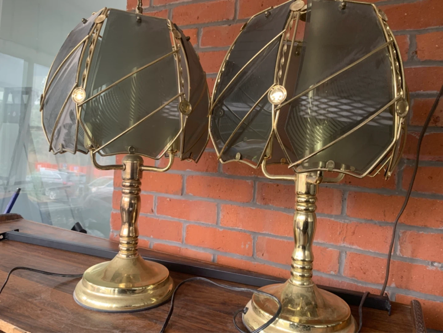Vintage Brass Table Lamps - Set of 2