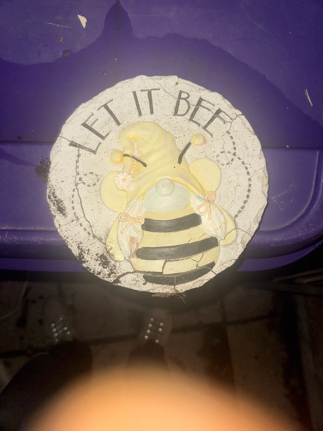 Garden Stepping Stone - "Let It Bee" Gnome Design