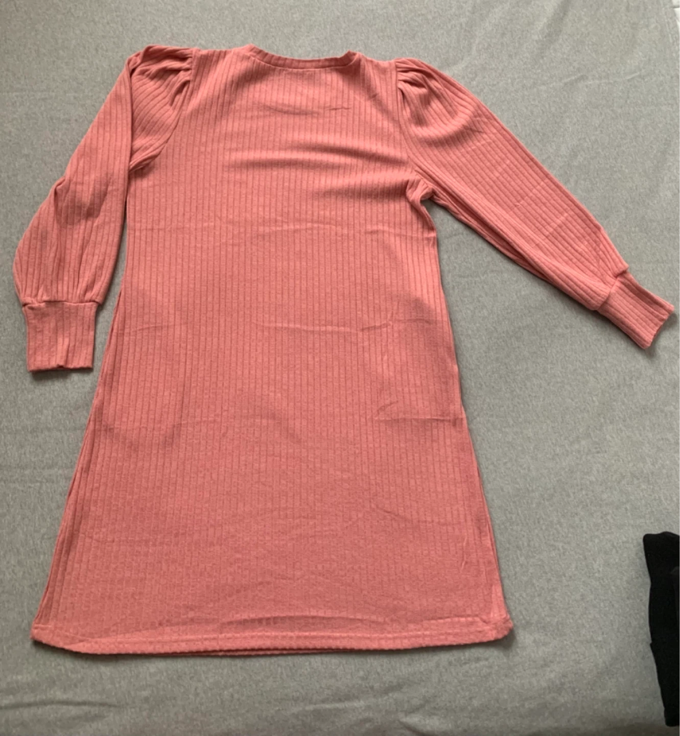 Pink Ribbed Puff Sleeve Sweater Dress WITH POCKETS- Size XL - photo 2