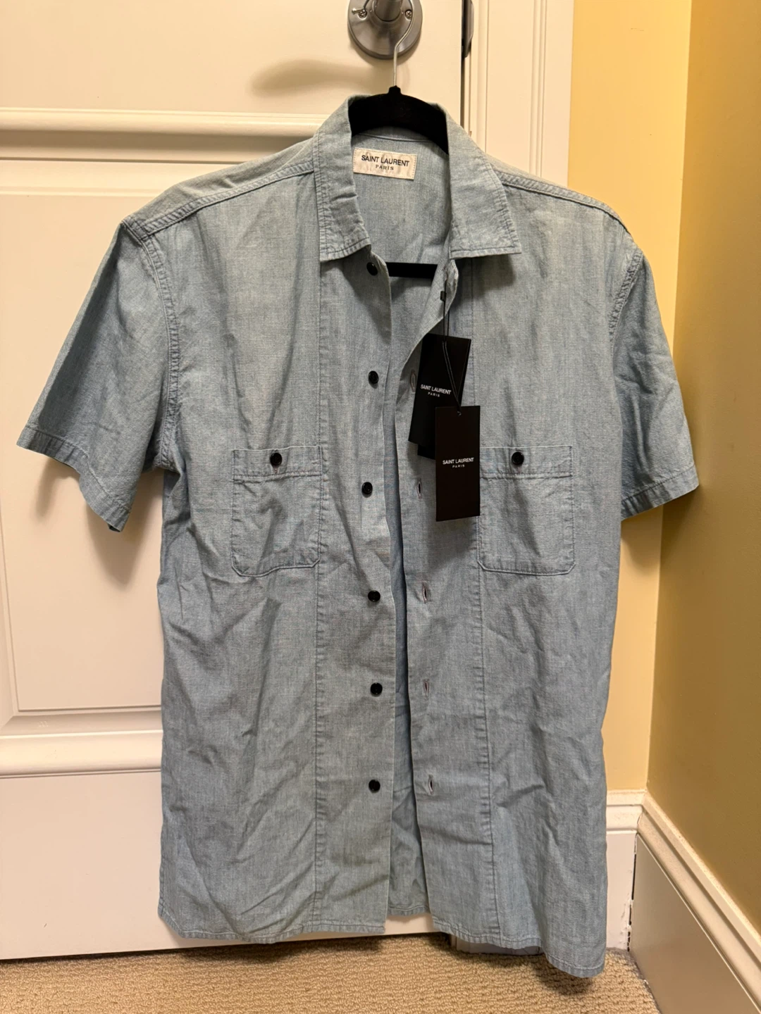 NWT Saint Laurent Paris Men’s Short Sleeve Shirt XS