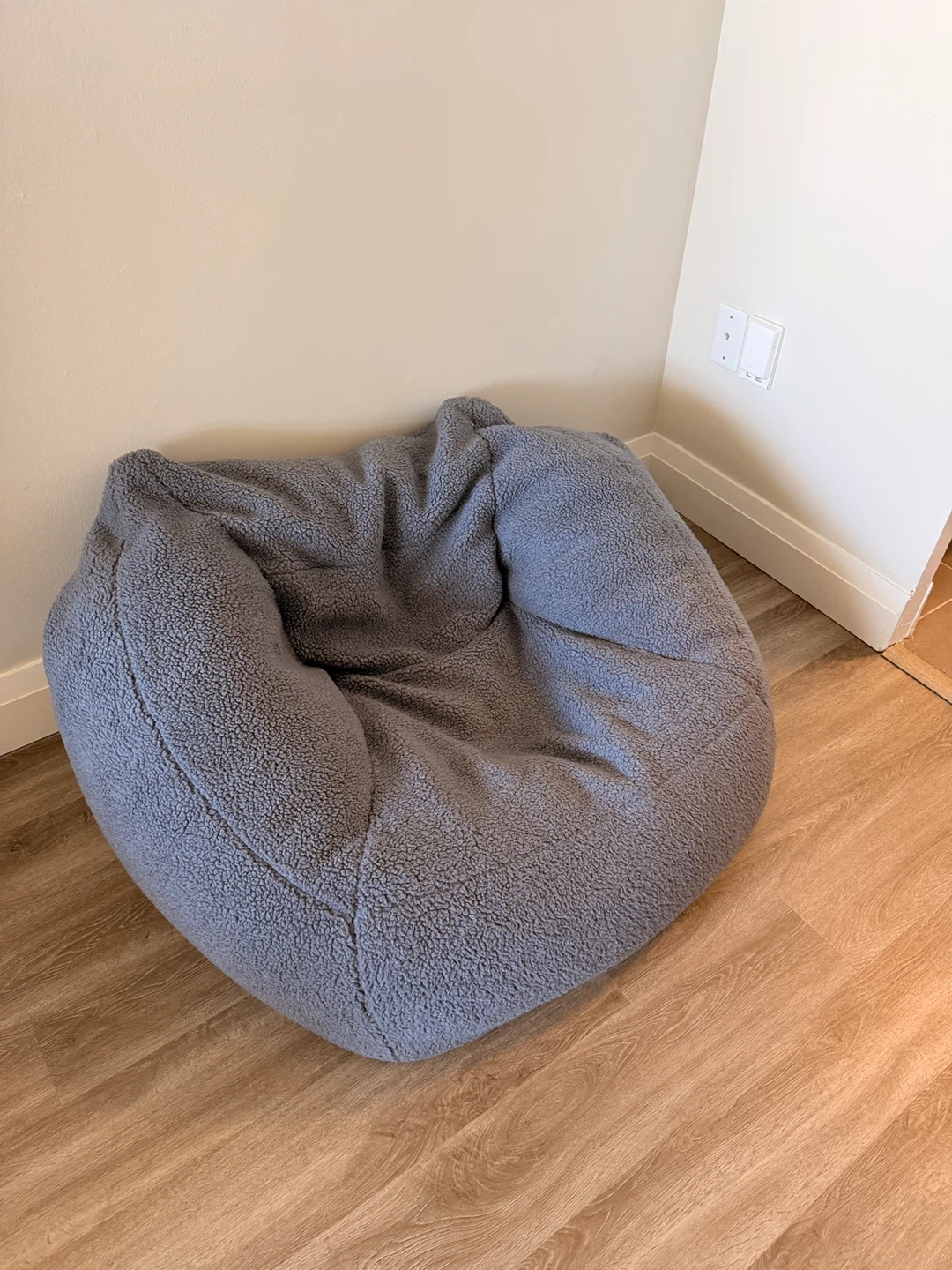 Grey Sherpa Bean Bag Chair - photo 2