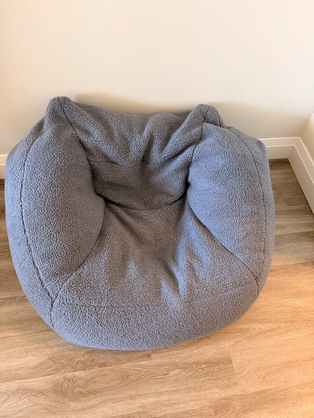 Grey Sherpa Bean Bag Chair