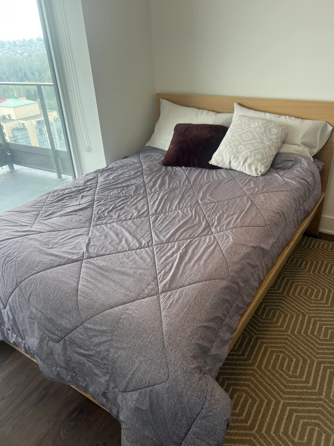 Wooden Bed Frame + mattress
