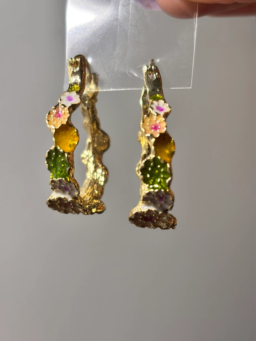 Peacock crystal dangle earrings - photo 5