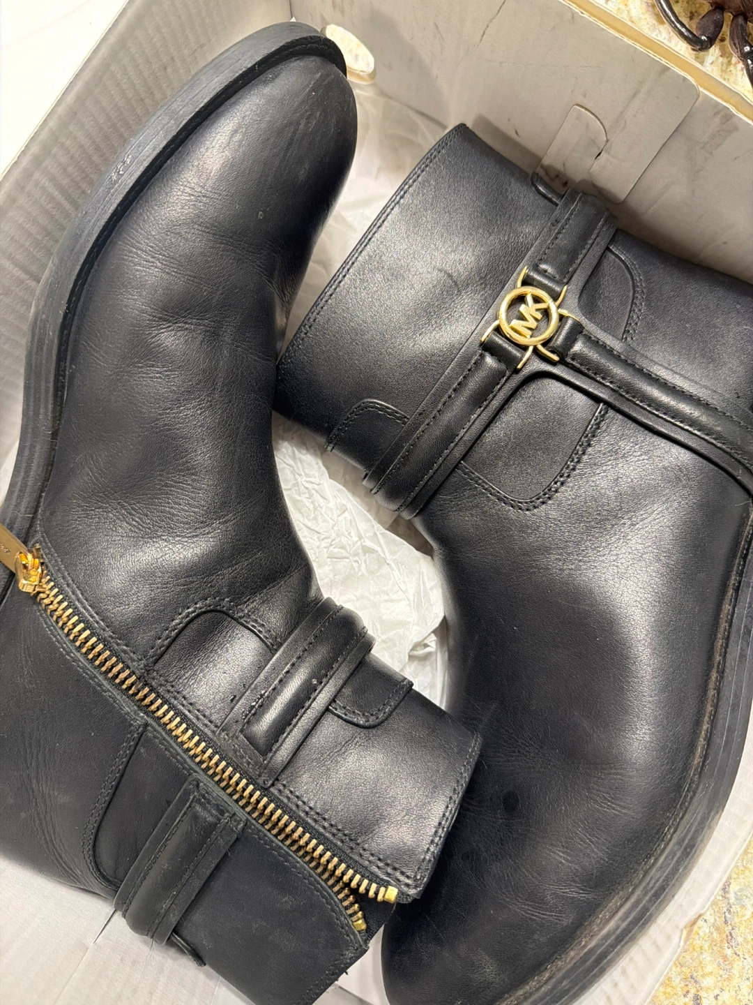 Michael Kors Mindy Flat Bootie Leather Black US 8.5