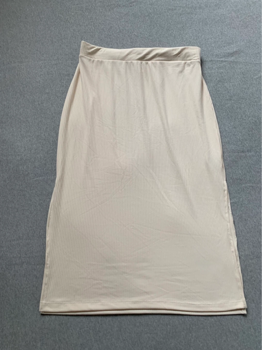Ardene Cream coloured Ribbed Midi Skirt XL