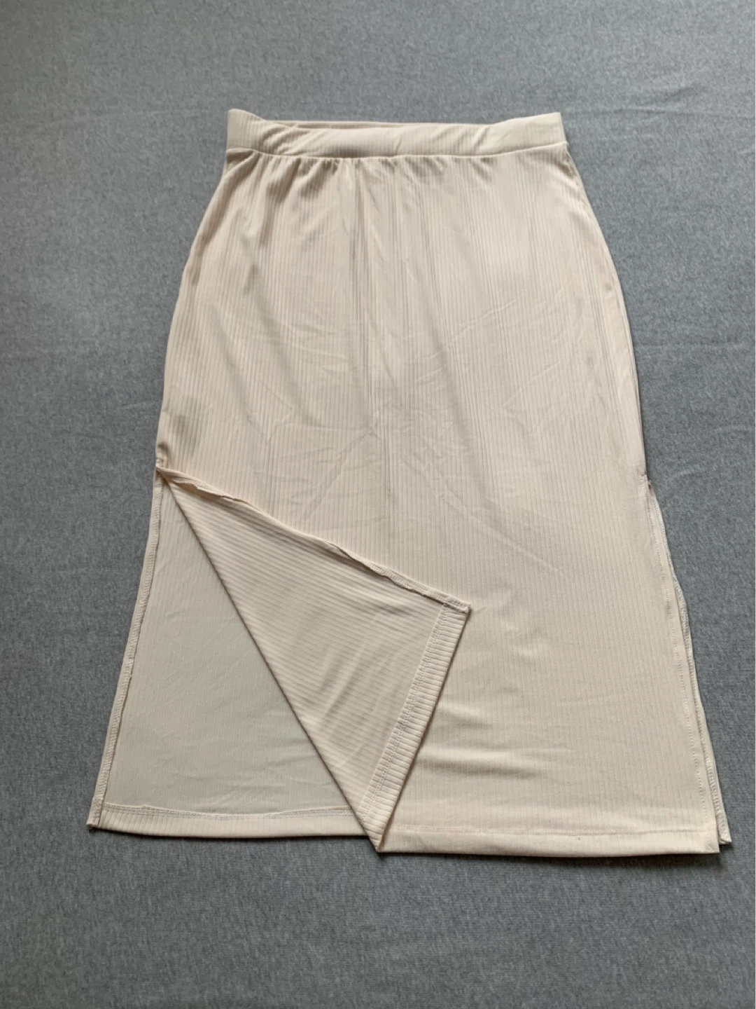 Ardene Cream coloured Ribbed Midi Skirt XL - photo 2