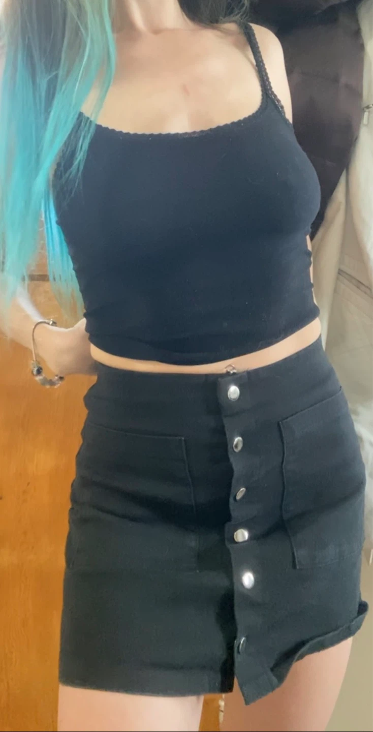 STUDIO Black Button-Front Denim Skirt - photo 3
