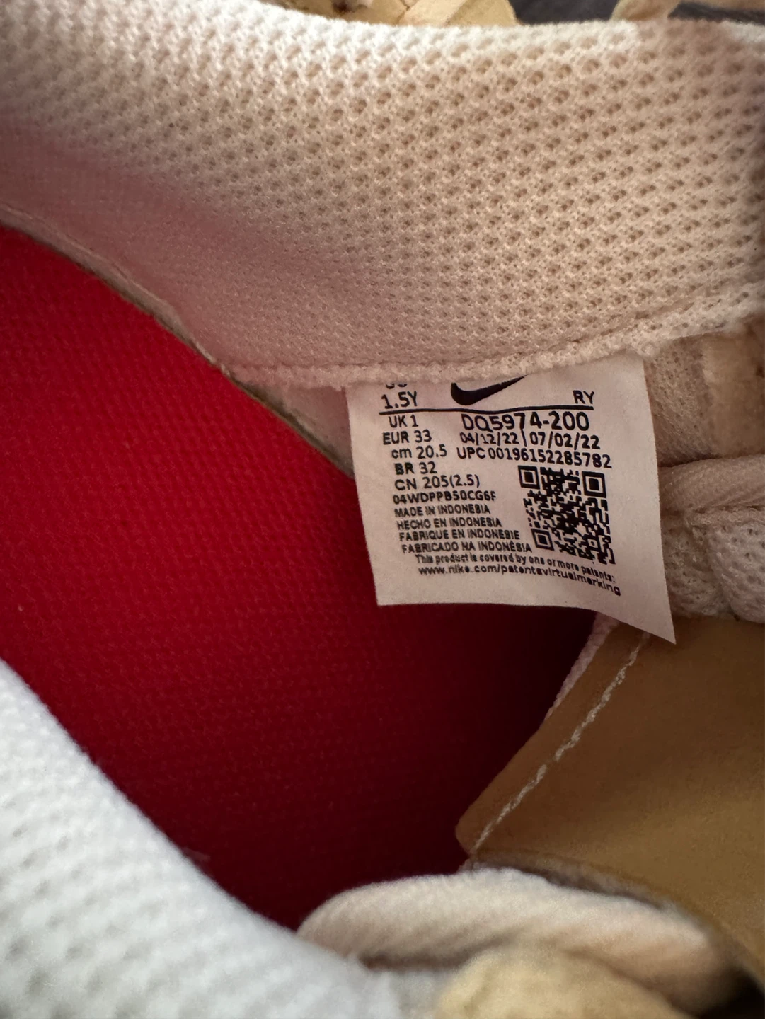 Nike Air Force 1 Low TD Shoes Size 1.5Y - photo 2
