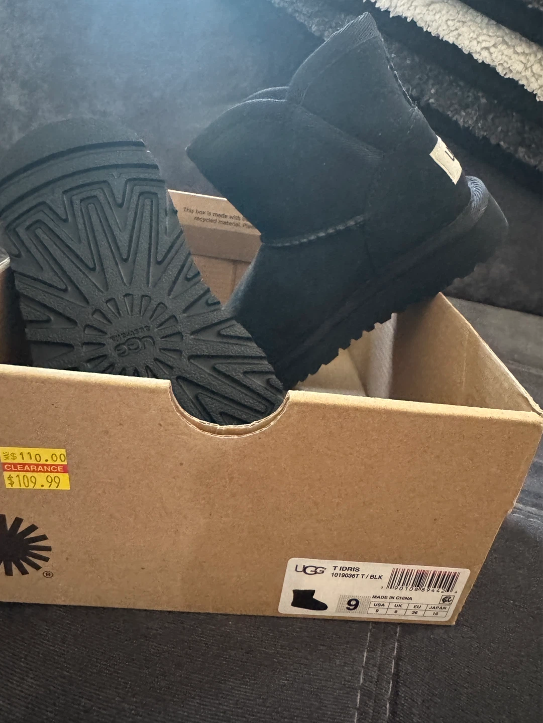 Ugg T Idris Classic Mini II Kids Boots Black Size 9 - photo 3