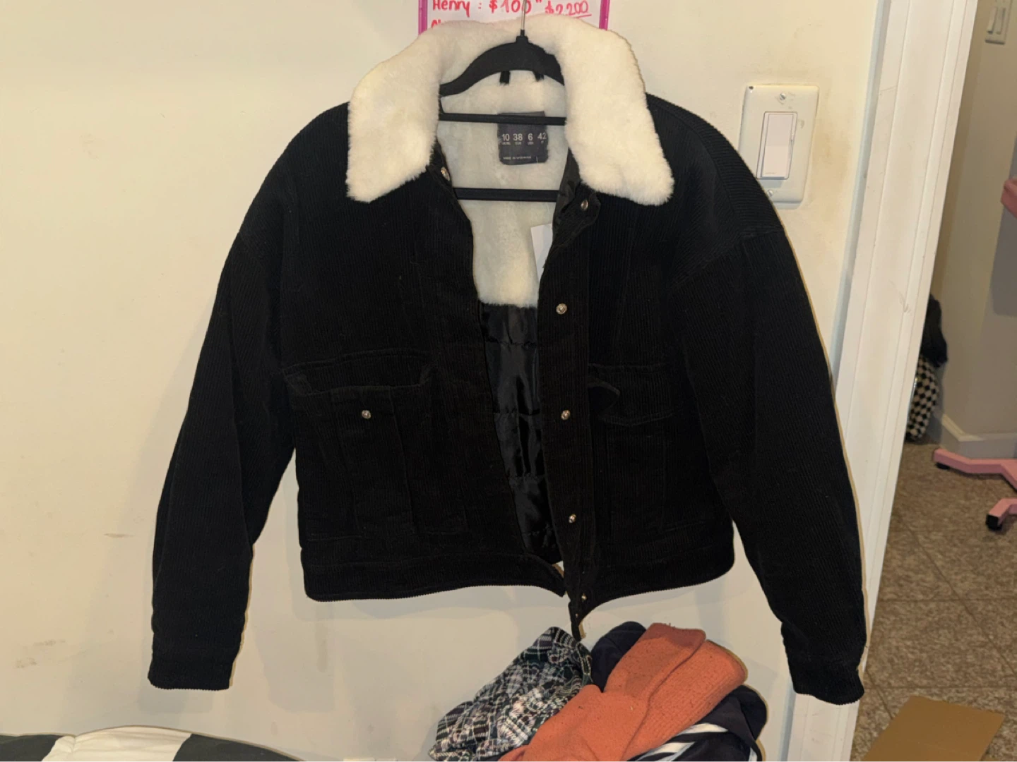 Black Fur Cord Jacket