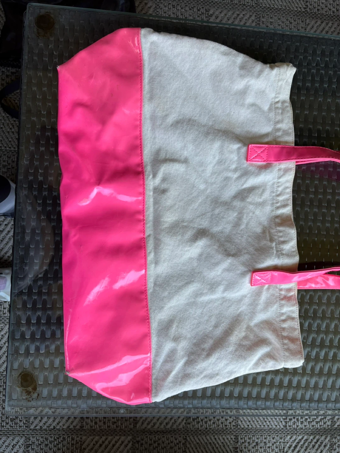 Victoria's Secret Tote Bag - Canvas & Pink Patent - photo 3