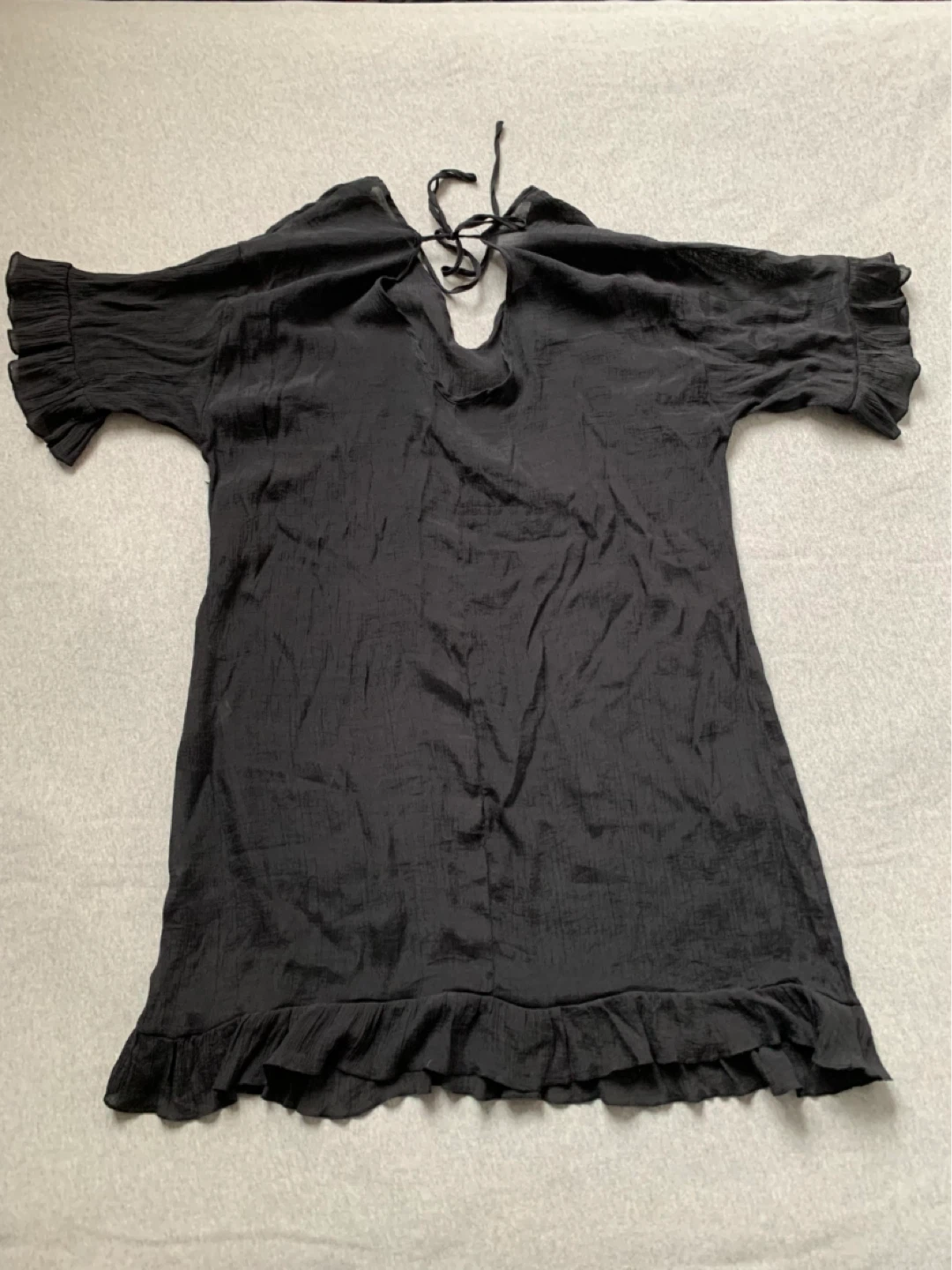 Black Ruffle Sleeve Cover-Up Dress - photo 2