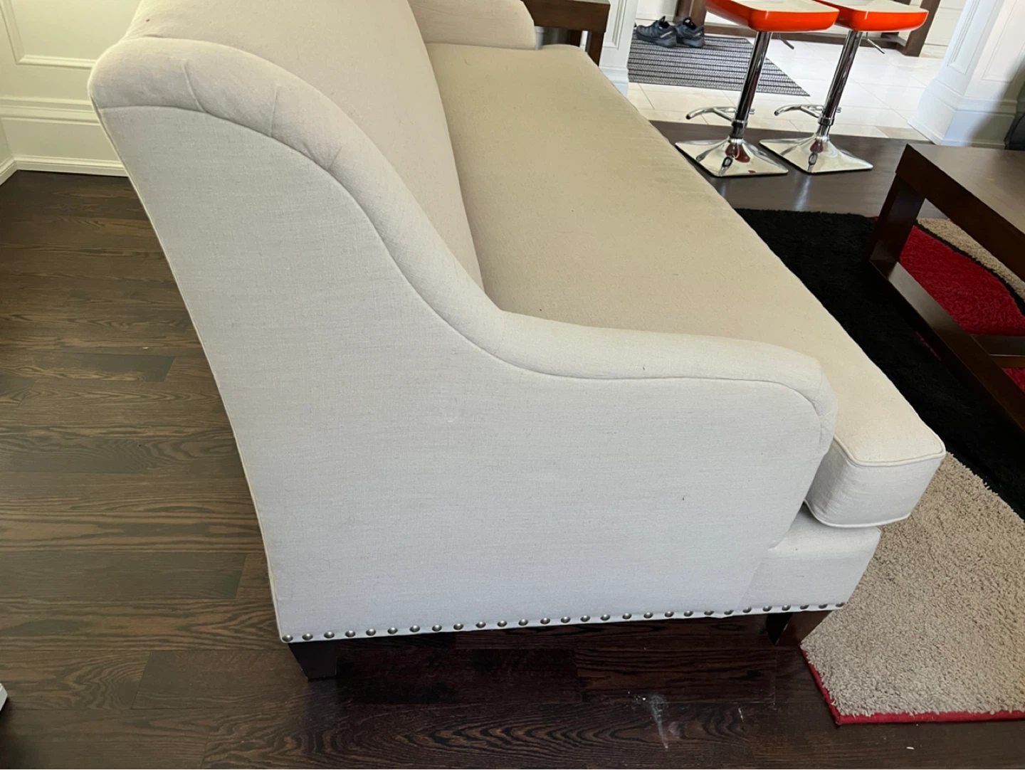 Cream Upholstered Loveseat Sofa - photo 2