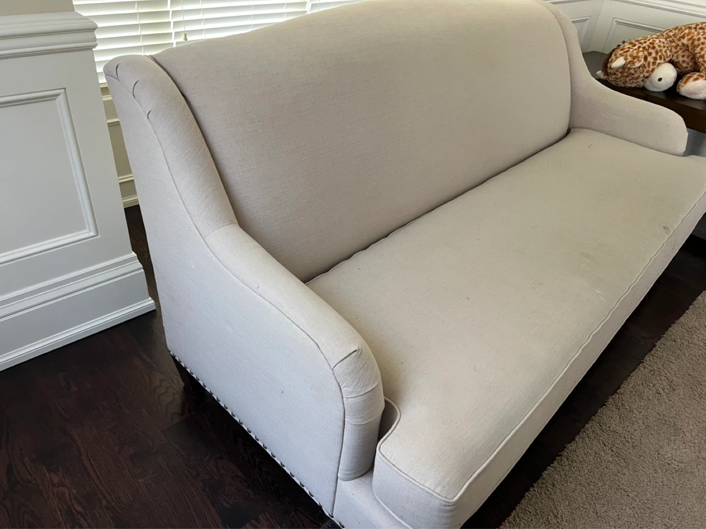 Cream Upholstered Loveseat Sofa - photo 3