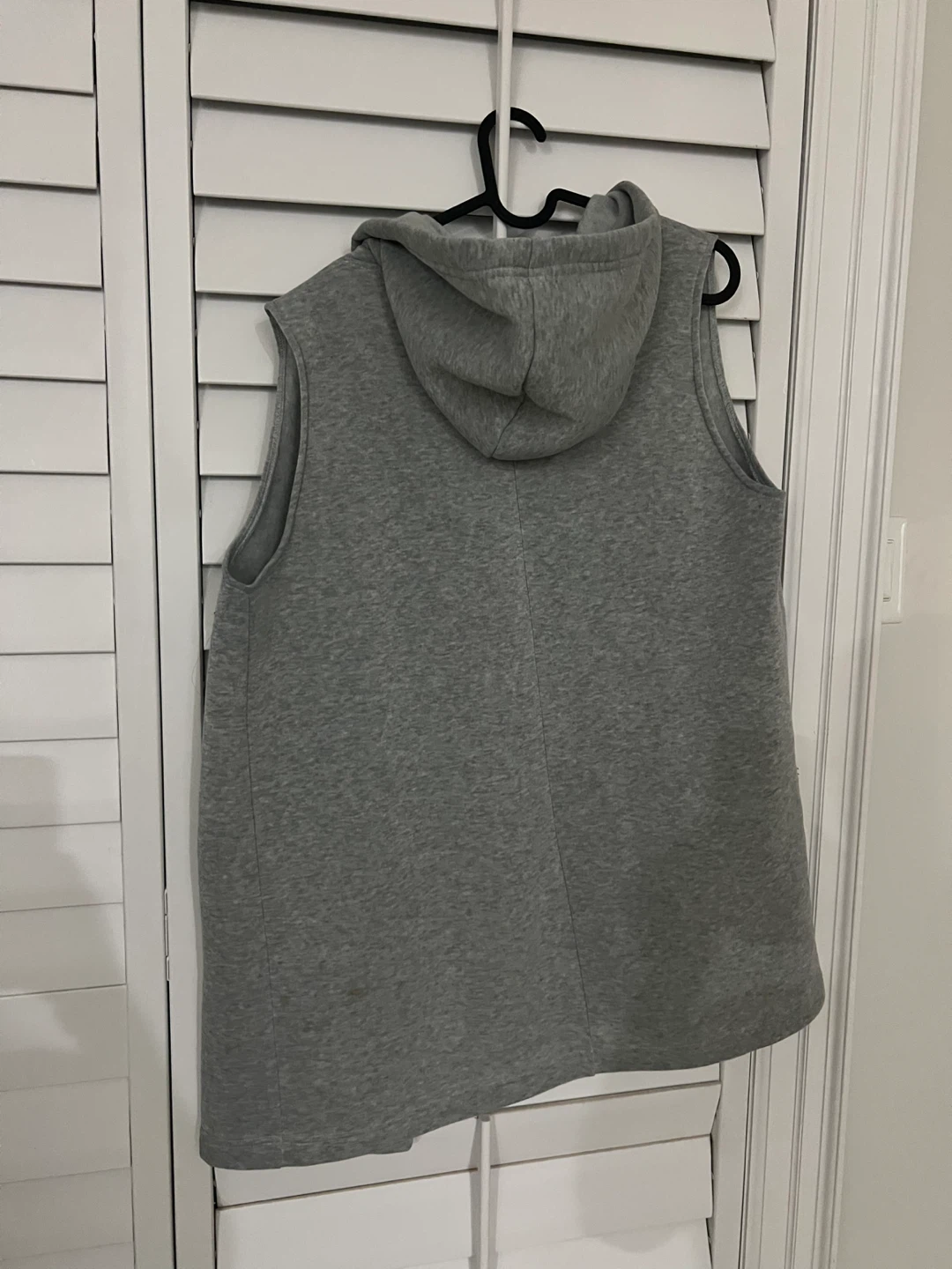 Grey Sleeveless Zip-Up Hoodie Vest - photo 2