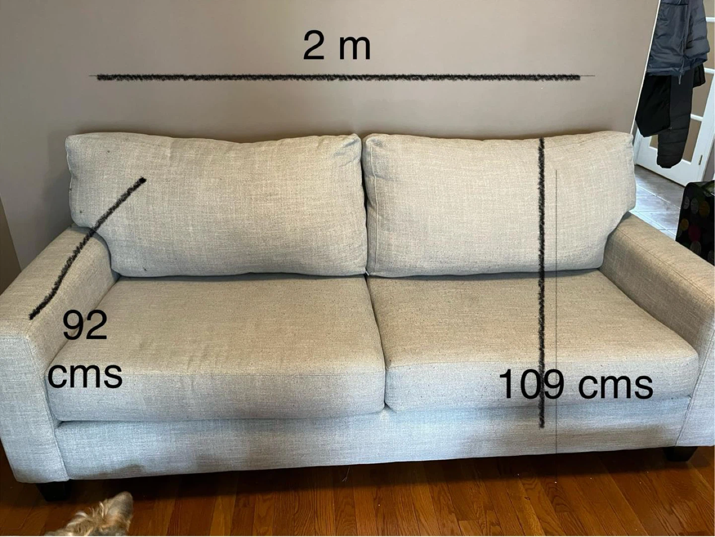 Light Grey 2-Seater Sofa