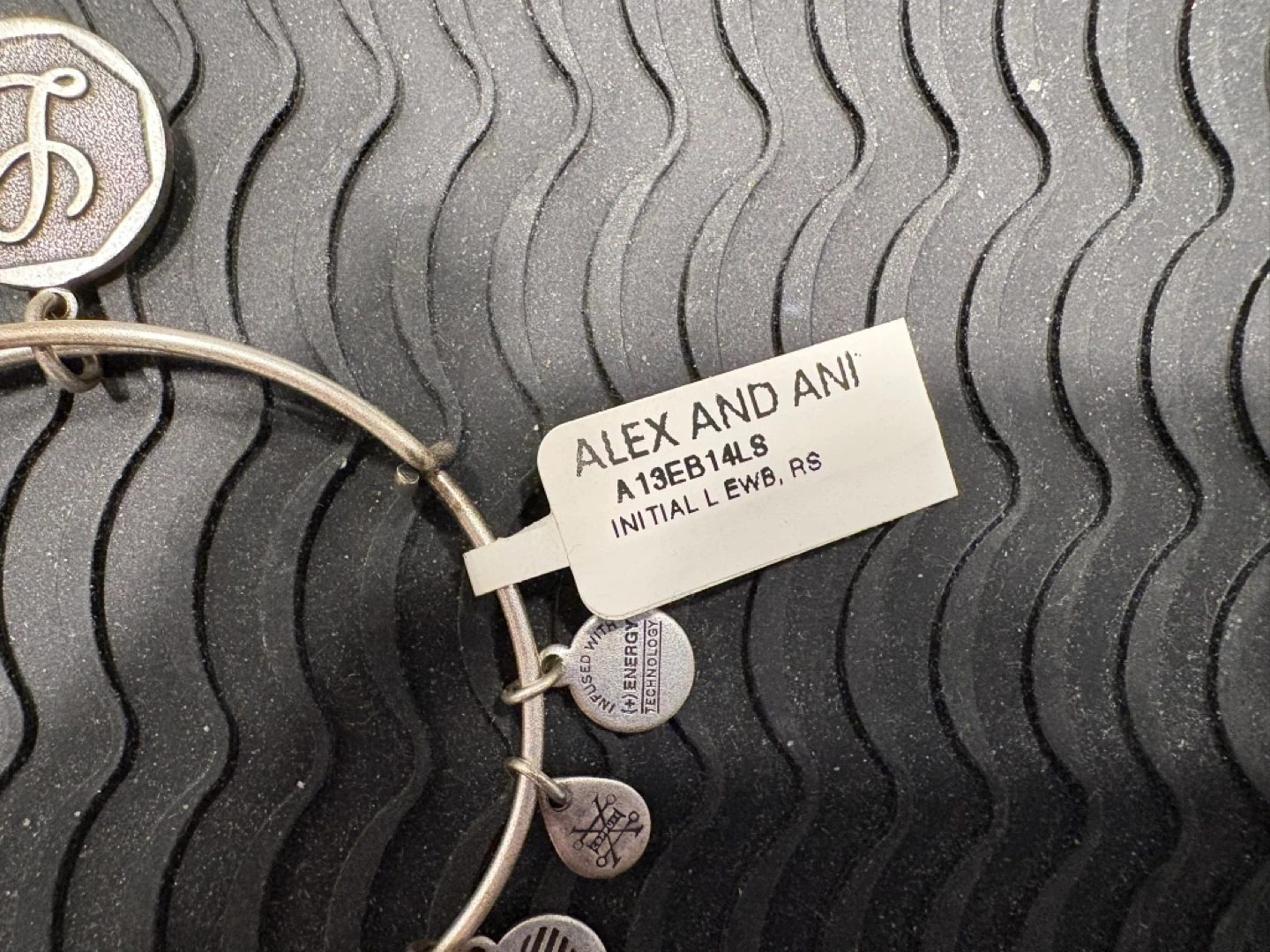 Alex and Ani Initial "L" Charm Bangle Bracelet